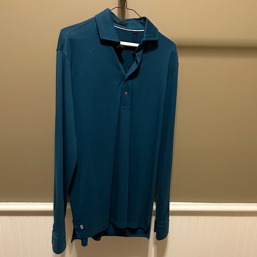 Greyson Deep Teal Long Sleeve Polo Shirt